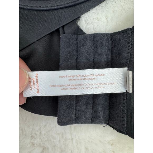 Cacique Black Lightly Lined Balconette Bra 40F - Picture 5 of 5